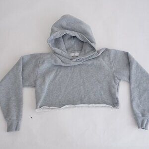 Aritzia TNA Grey Cropped Hoodie Cotton Sweatshirt Sweater XS